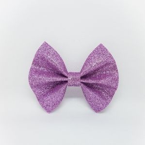 💜 Purple Felt Glitter Hair Bow Accessory NoShed💜